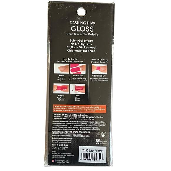 Dashing Diva Gloss Ultra Shine Gel Palette 32 Nail Strips Later, Witches GS150 - Picture 4 of 6